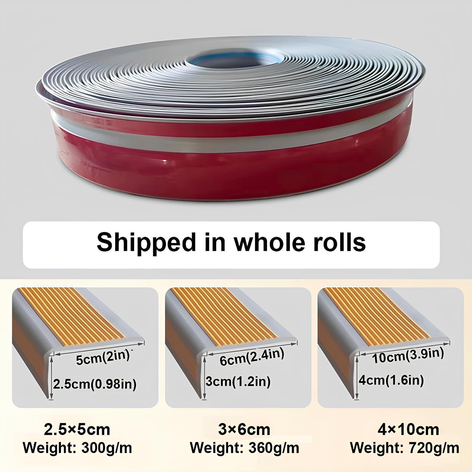 1m-10m Profilo Per Bordi Scale In PVC Autoadesivo Per Interni Ed Esterni