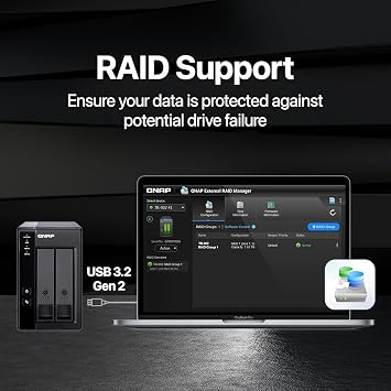 QNAP TR-002 2 Bay USB Type-C Direct Attached Storage (DAS)