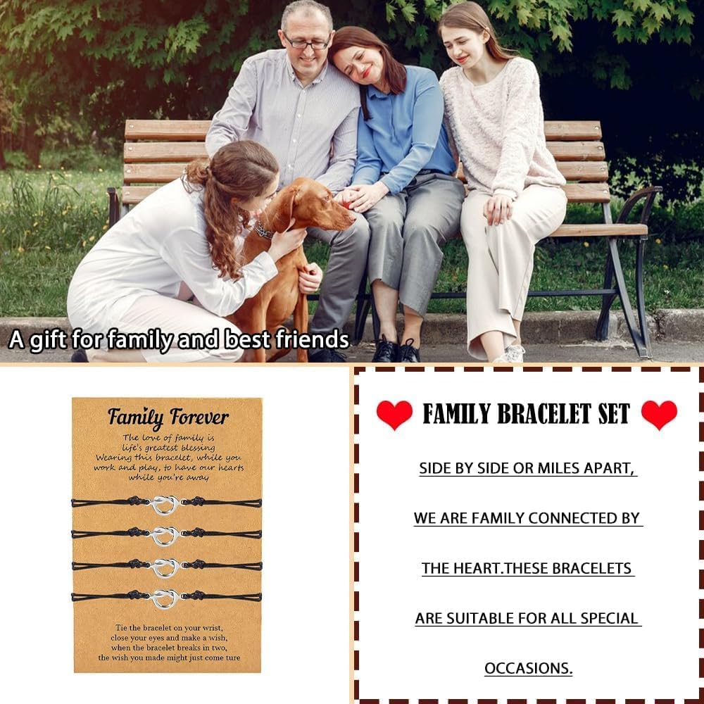 HUASAI 2/3/4/5 Pcs Family Bracelets Knot Matching Bracelet for Best Friends Mother Daughter Jewelry Valentines Day Gifts for Him Her - Image 5