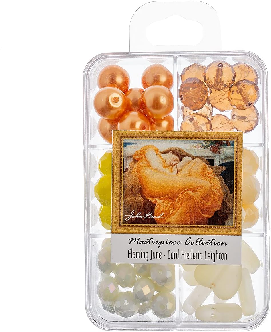 John Bead Masterpiece Collection Glass Bead Box Mix apx85g Flaming June - Lord Frederic Leighton