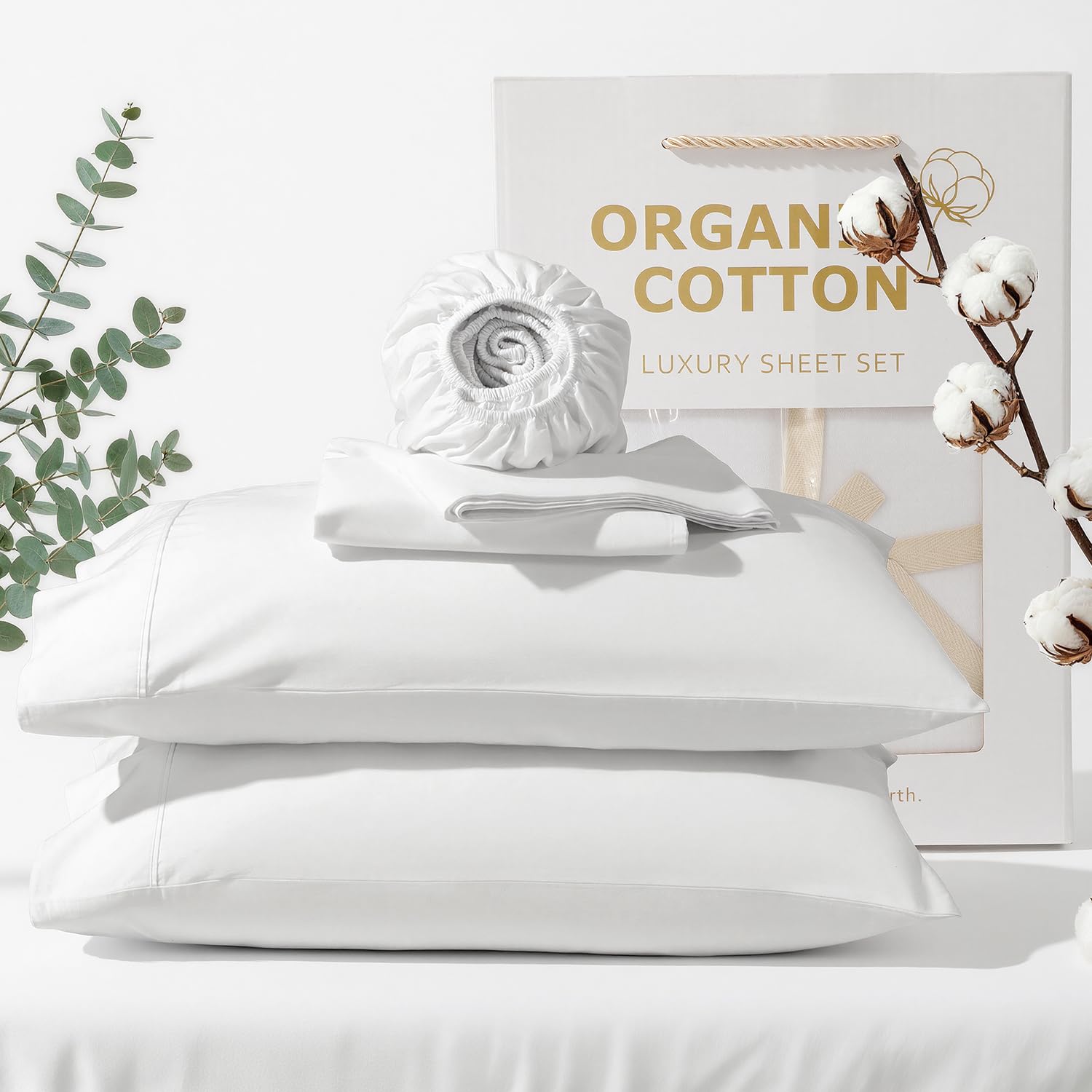 SONORO KATE 600 Thread Count 100% Organic Cotton Sheet Set