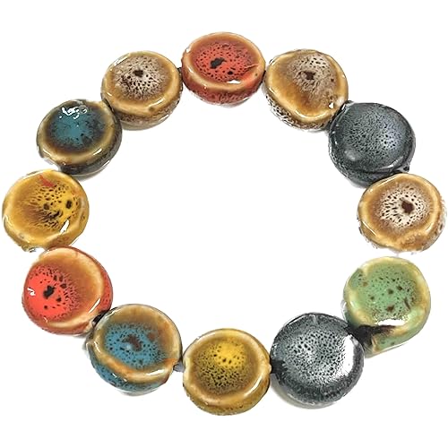 Ceramic Beaded Bracelet for Women Elastic Stretch Hand Chain for