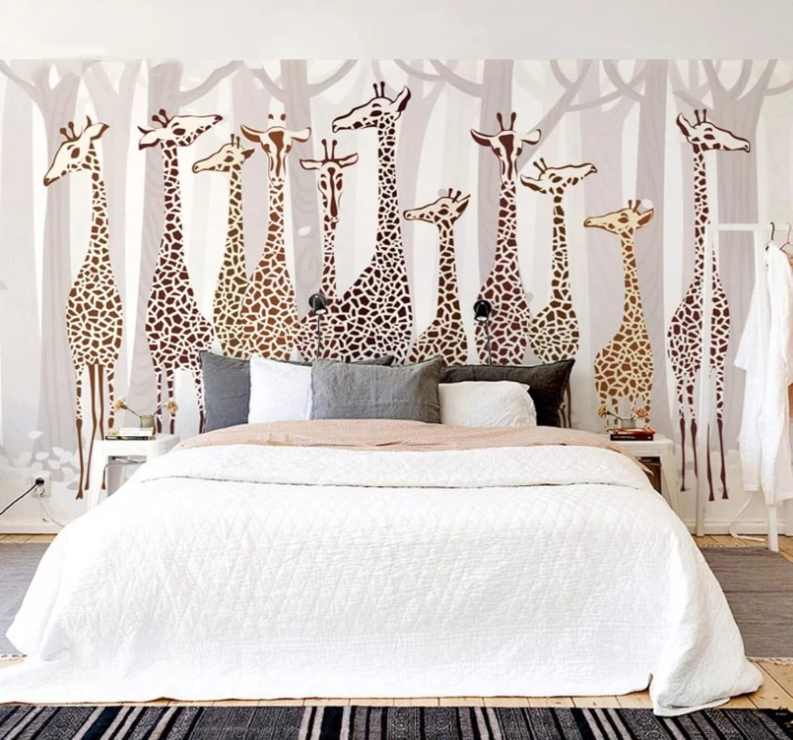 XLMING Cartoon Hand Drawn Forest Giraffe Art 3D Wallpaper Luxury Home Dining Decor Paste Sofa Living Room The Wall for Bedroom Mural-430cm×300cm