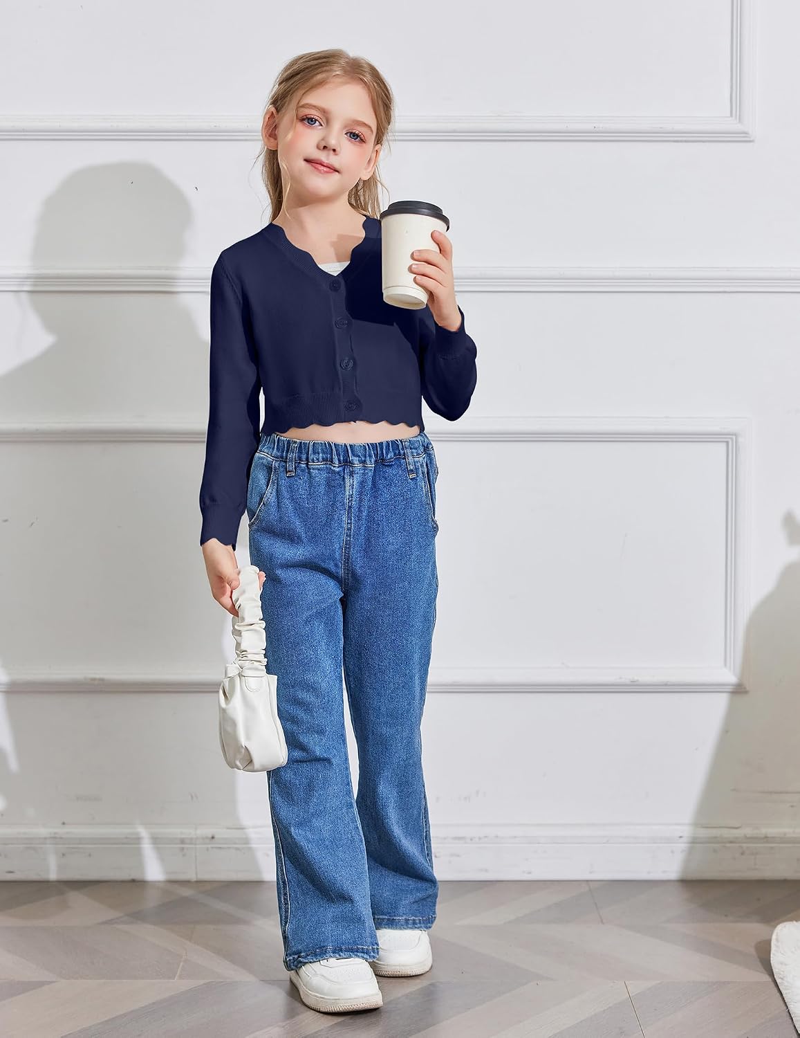Arshiner Girls Button Down Bolero Cardigan