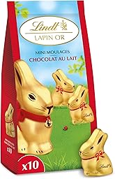 Lindt - Sachet de Mini-Moulages LAPIN OR - Chocolat au Lait - Idéal pour Pâques, 120g