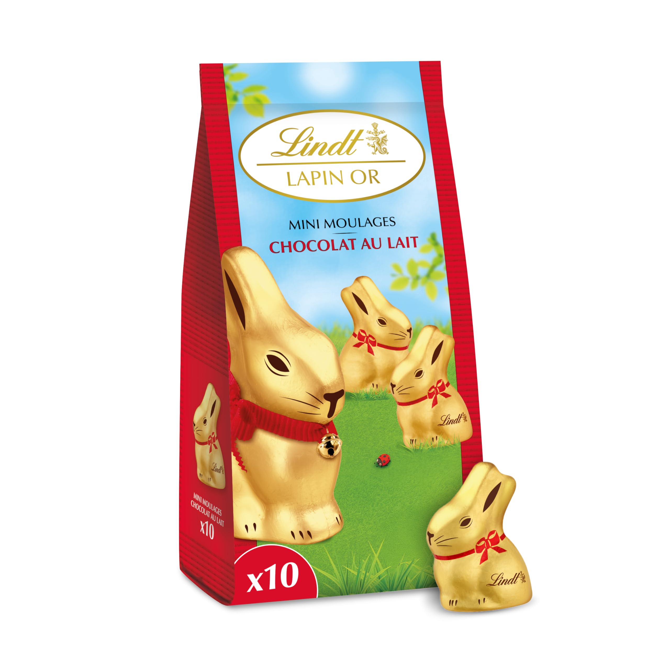 Lindt - Sachet de Mini-Moulages LAPIN OR - Chocolat au Lait - Idéal pour Pâques, 120g - 1