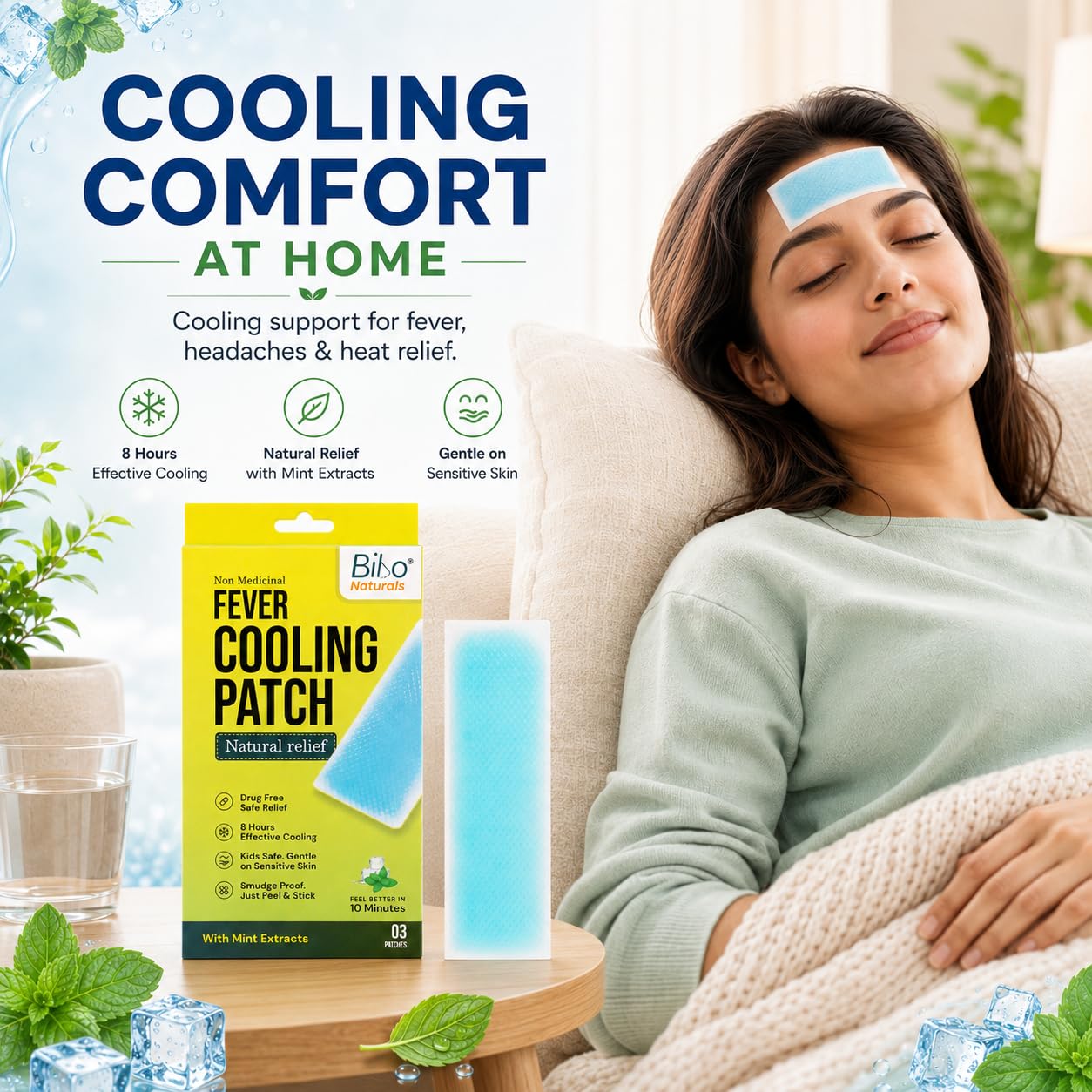 Bibo Fever Cooling Patch with Mint Extracts, Up to 8 Hours Cooling, Pack of 3 Patches — Amazon image 7
