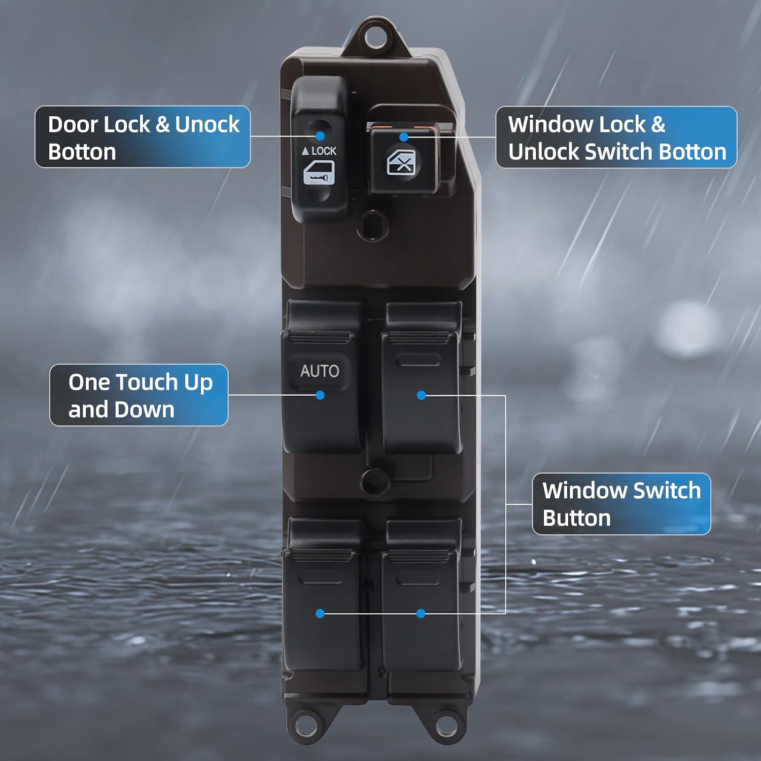 Power Master Window Switch Front Left Driver Side Compatible with 02-06 Toyota Camry,03-08 Corolla, 2003-2008 Matrix,04-09 Sienna,05-07 Tacoma,04-06 Scion xA,xB, Replace OE 84820AA070 901-705