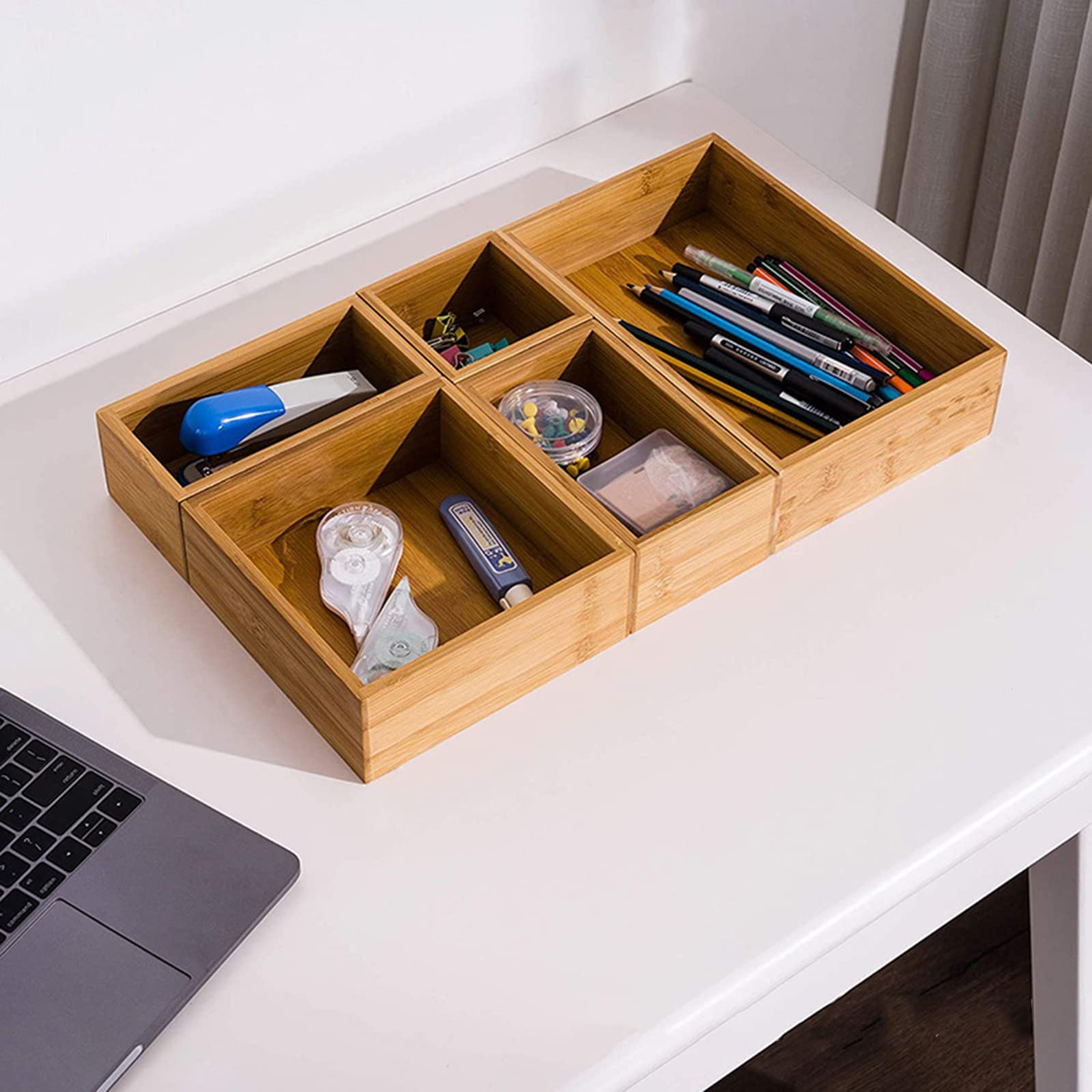 Bandeja organizadora de cajones para cubiertos, divisor de cubiertos, soporte para utensilios, bandeja de almacenamiento de cubiertos para cajón de cocina, encimera, maquillaje, organizador de baño
