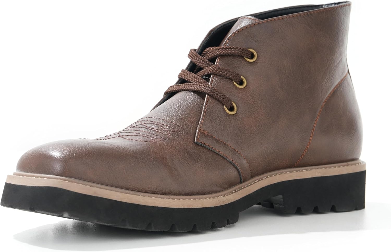 Chukka Boots Men's Lightweight Square Toe Lace Up Desert Ankle Boots Causal Dress Boots for Men Western Cowboy Boots with Memry Foam