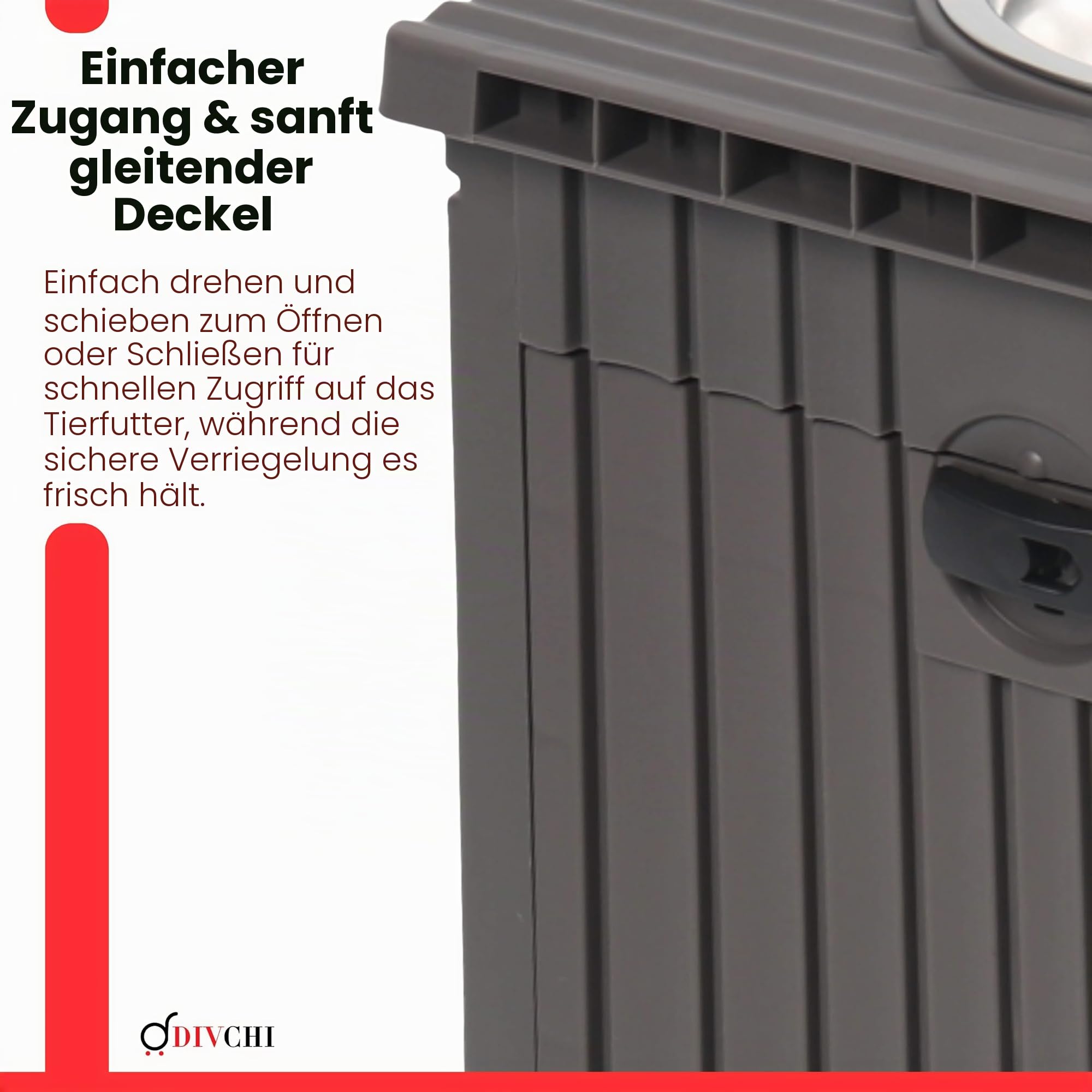 DIVCHI 2-in-1-Futterstation mit erhöhten Hundenäpfen, Doppel-Edelstahlnäpfen und Schaufel für Hunde und Katzen