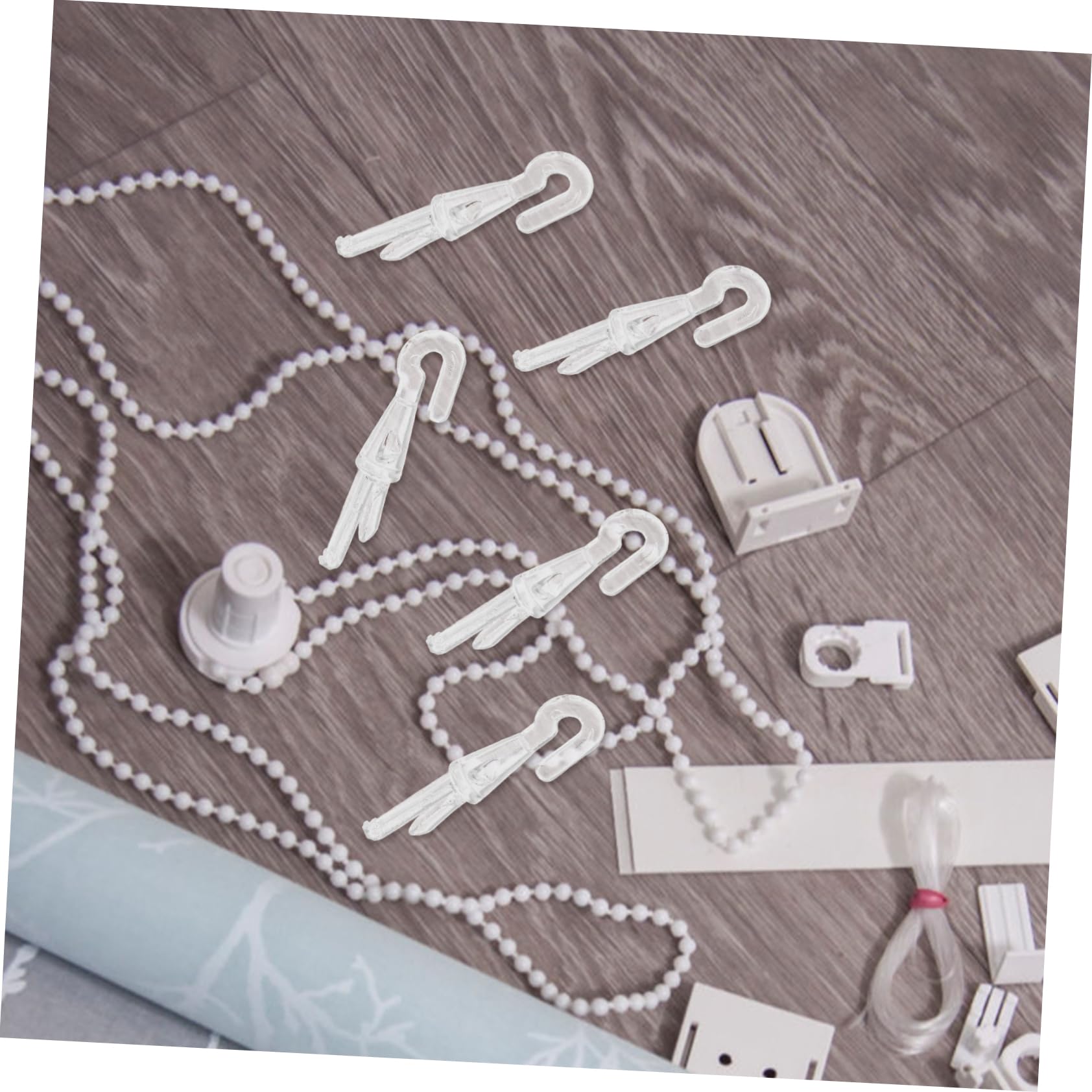 Balacoo 12pcs Curtain Hook for Window Rod Blinds Hooks Clips Type Replacement Vertical Fiberglass Slats Large Blind Pull Ends Wand Caps Hook Blind Pole Hook Accessory Transparent See