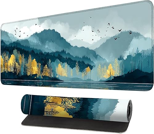 Miniatura 43 de Alfombrilla para mouse, grande antideslizante con bordes cosidos, tapete de escritorio para escritorio, laptop, computadora, teclado, protector de