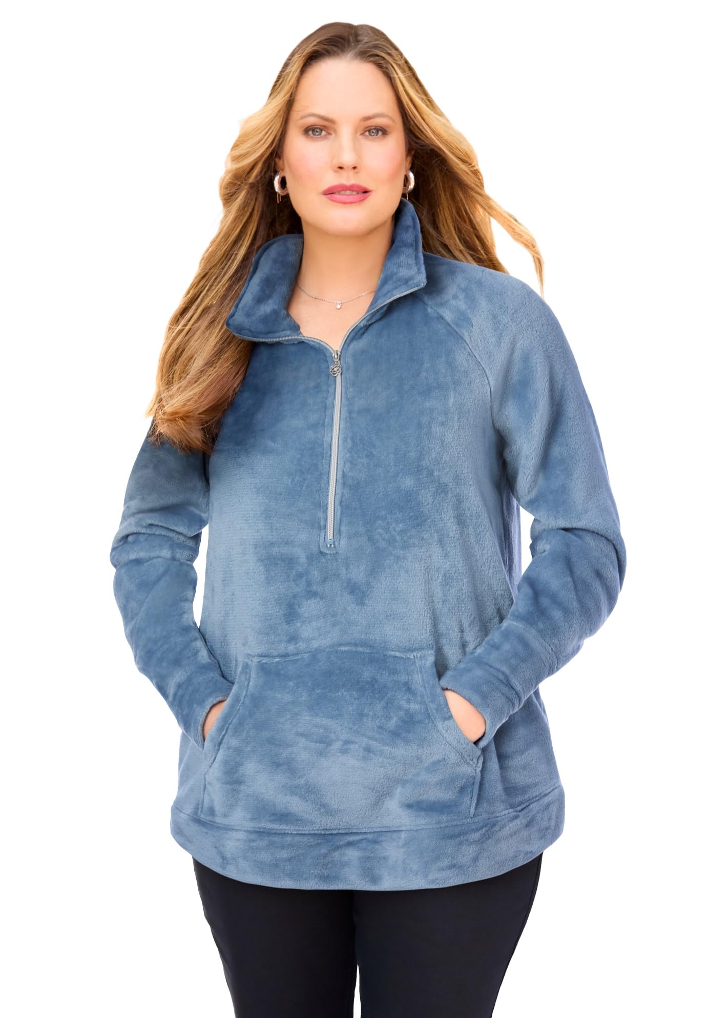 Womens Plus Size Ultimate Plush Half-Zip Pullover