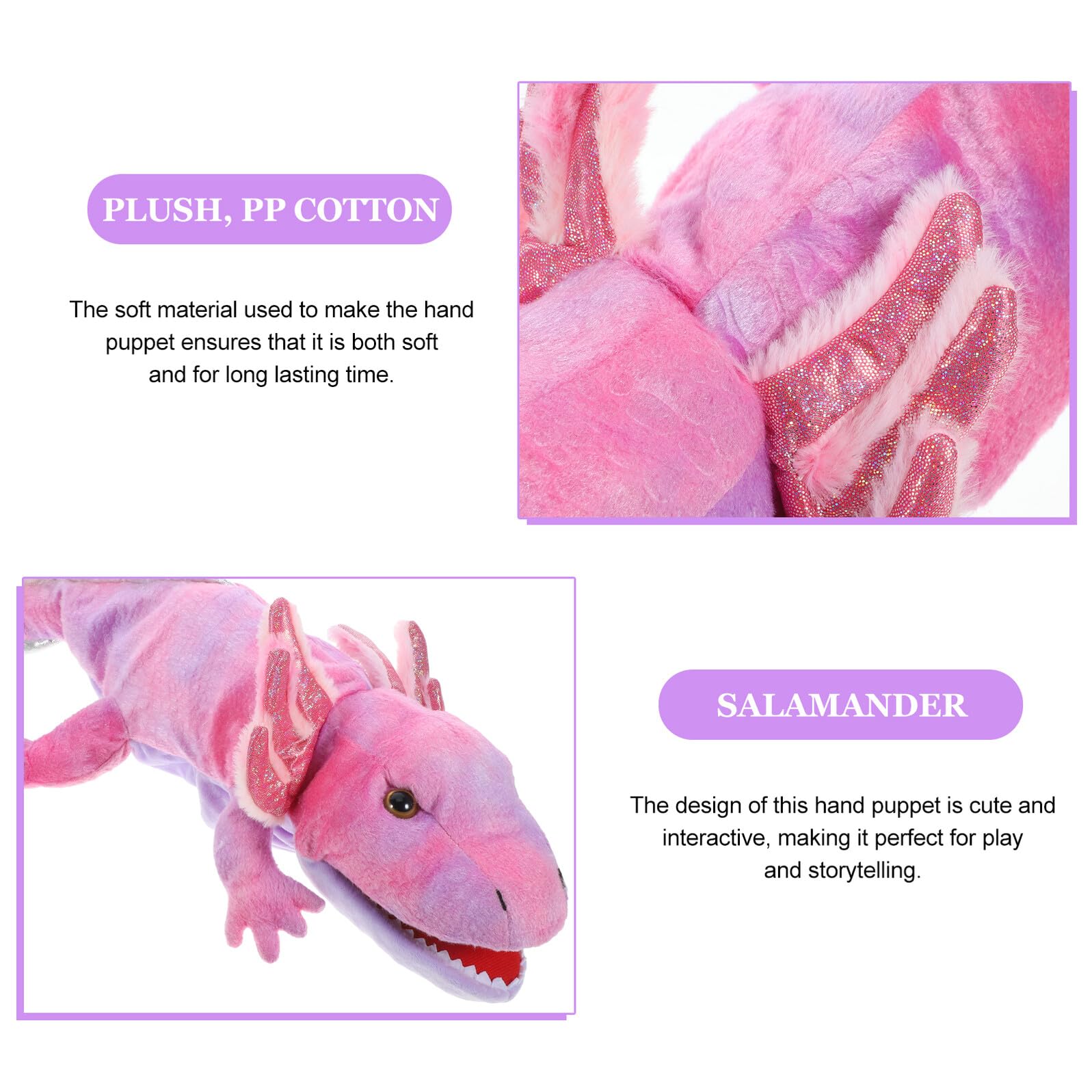 SUPVOX Marioneta Fácil de para de Felpa Mano Niños de Salamandra Educativo Juguete de Operar y Adecuado para Juegos Imaginativos y Contar Historias