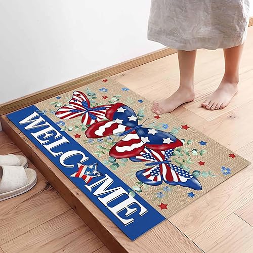 Miniatura 208 de Alfombras y tapetes de cocina Hello Fall, 2 unidades, color azul, naranja, calabaza, hoja de arce, pájaros, alfombras antideslizantes con pasillo