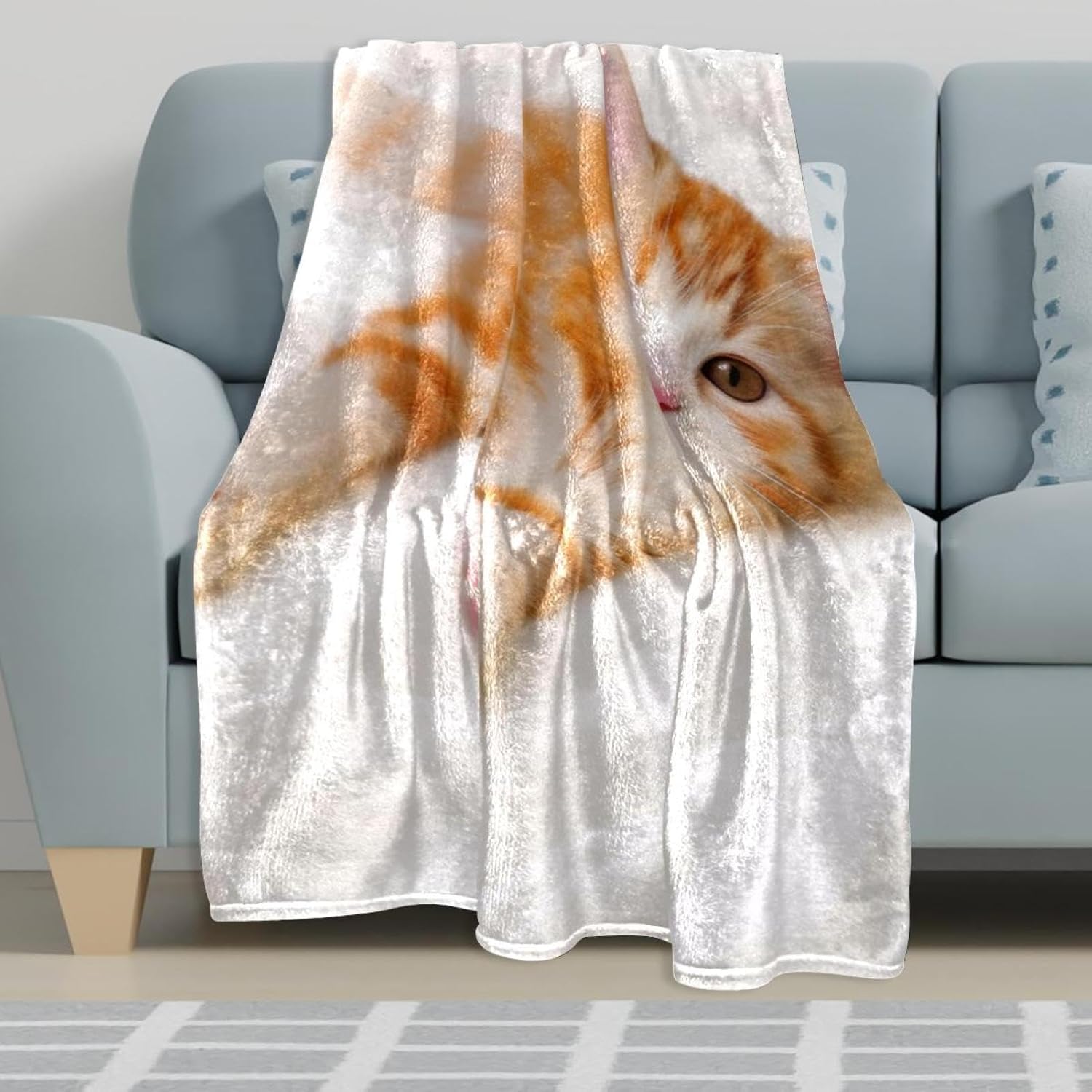 Throw Blanket,Soft Blankets and Throws,Blanket Pet Cats,59x51.1 in, Z0fc9wlupnws