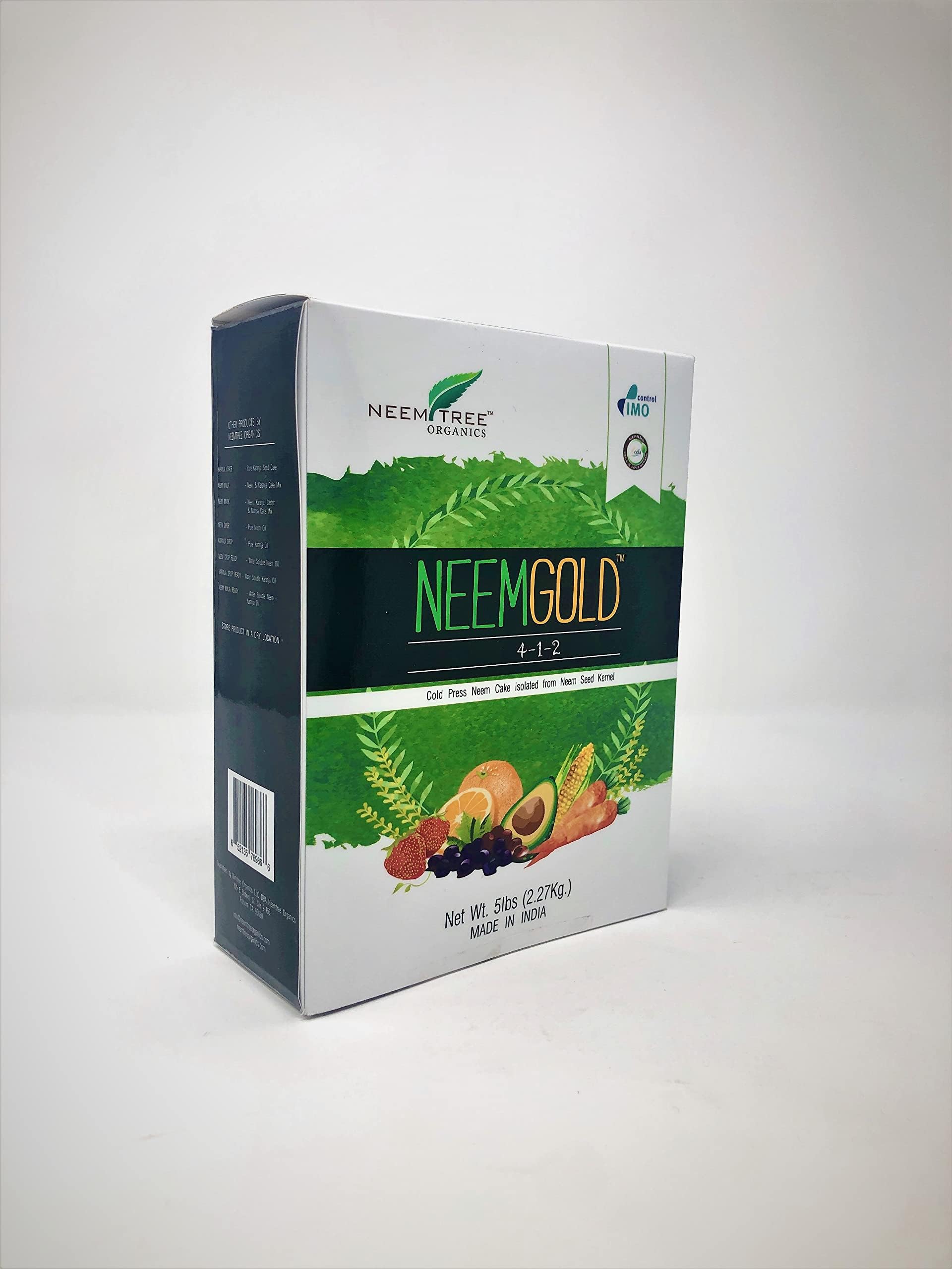 NeemTree Organic Neem Gold (4-1-2 ) 5 Pounds Organic - Neem Seed Meal Fertilizer- Vegan Neem Seed Meal Fertilizer | OMRI approved