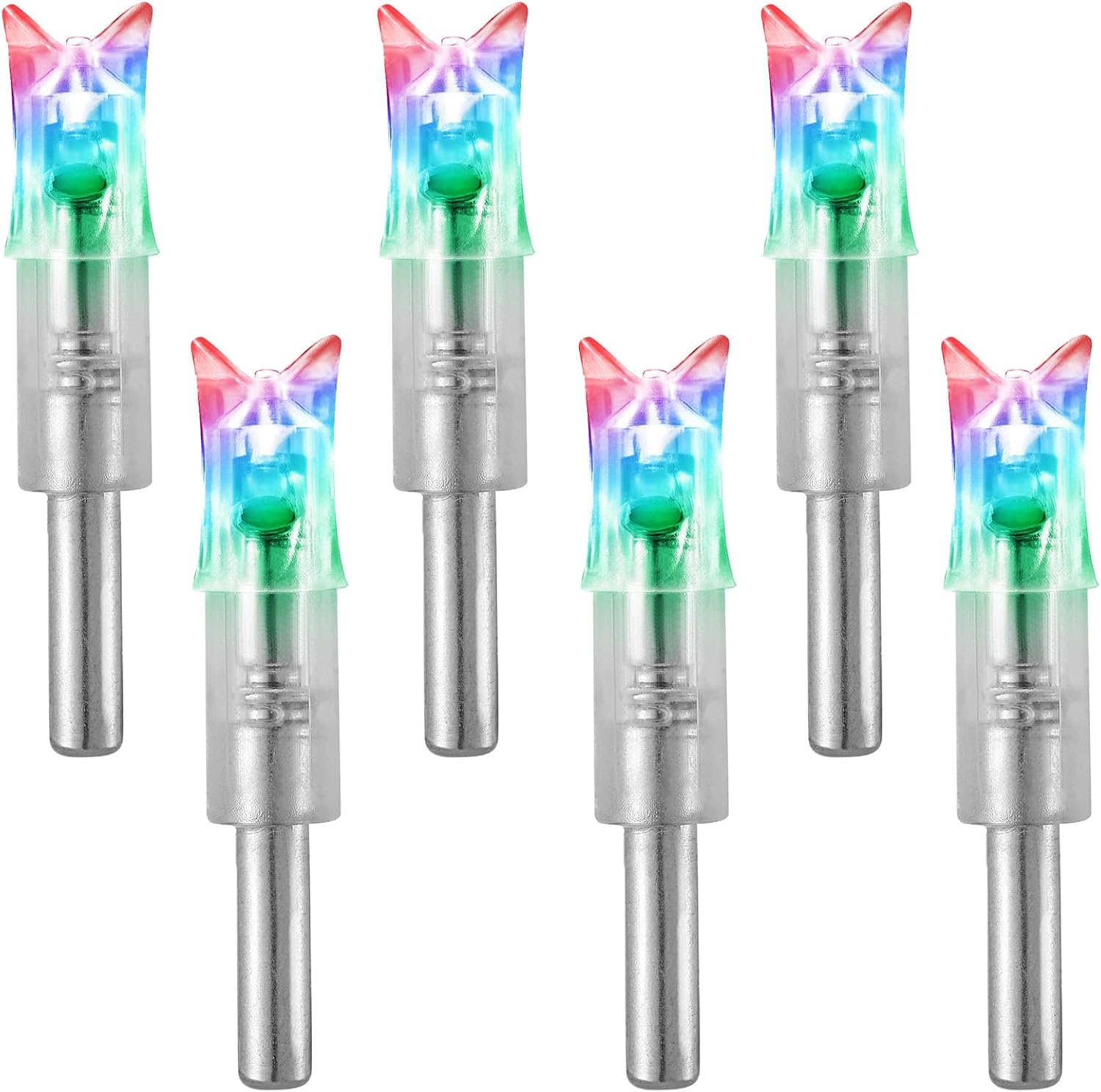 6PCS Lighted Nocks for Crossbow .300/7.62mm Inside Diameter Led Lighted Arrow Nocks for Archery Hunting