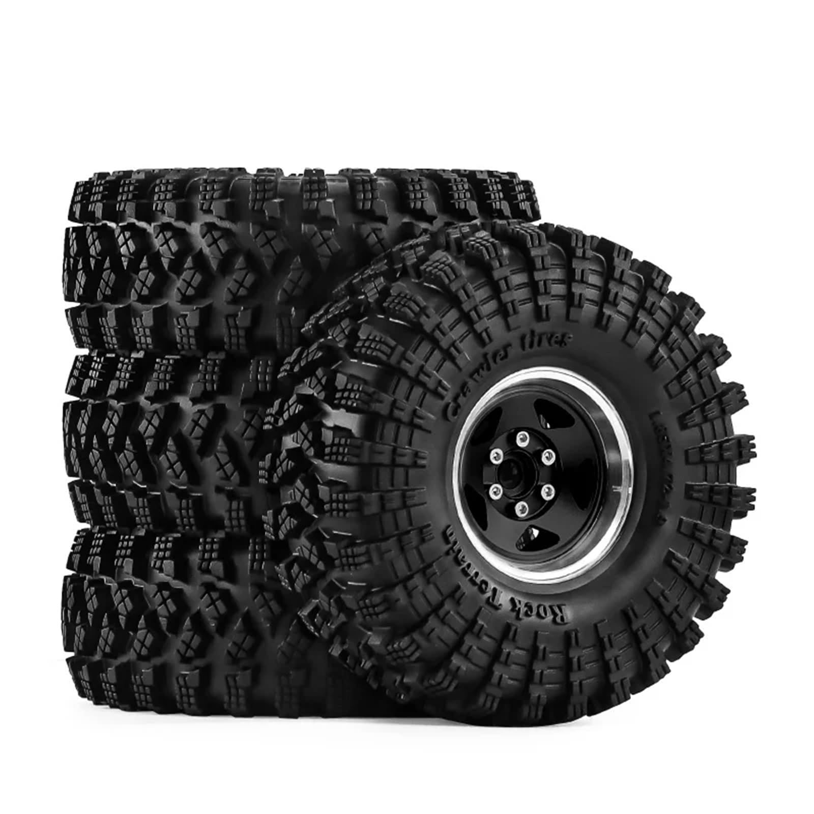 Per SCX10 II III Per TRX-4 Per Traxxas Per TRX-6 D90 D110 1/10 4PCS 1.9 Pollici 120mm Pneumatici Wheel Rim RC Per Rock Crawler Accessorio RC Ruote Gomma