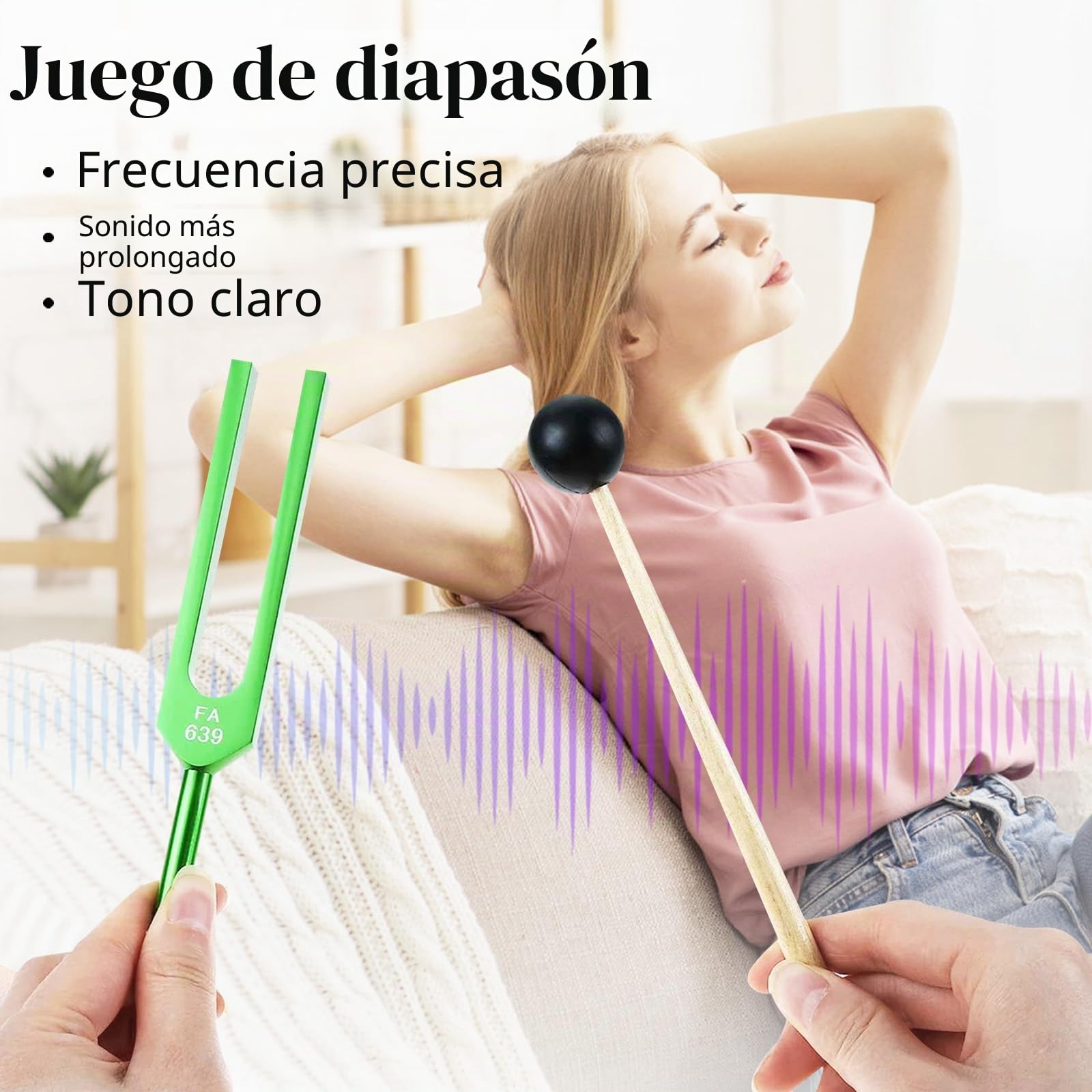 Diapasón, 10 PCSJuego Diapasones Martillo Reflejo Diapasón Terapéutico Neurología 174 285 396 417 528 639 741 852 963 432 Hz Con Base 2 Martillos Paño Limpieza Para Curación Sonido Anticompresión