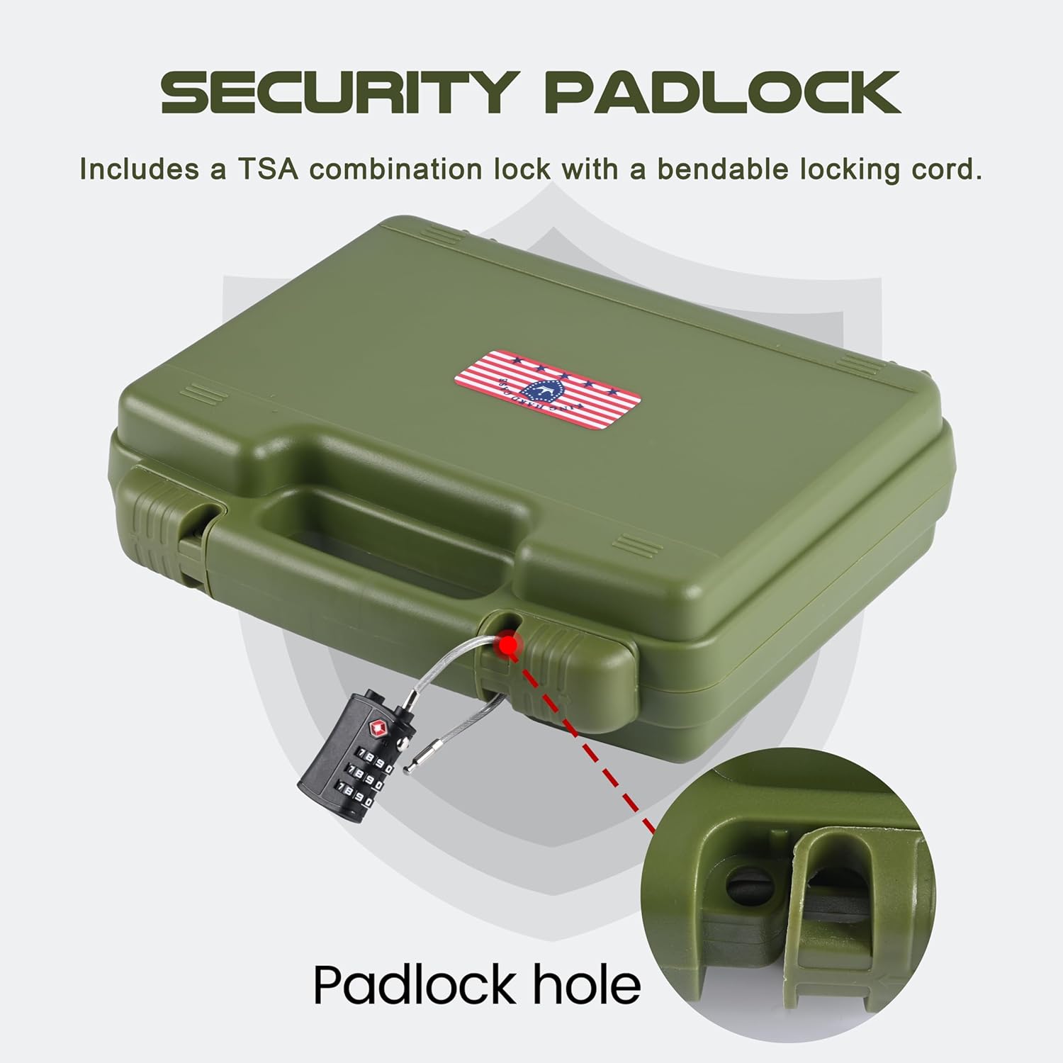 Kinghardcase 9mm Gun Case Lockable, TSA Approved Firearm Travel Case with 1 TSA Lock, Pistol Case Hard Shell, Gun Safe for Handgun, Pistol, Revolver - Shockproof Gun Storage 10.3 x 8.8 x 3 inch
