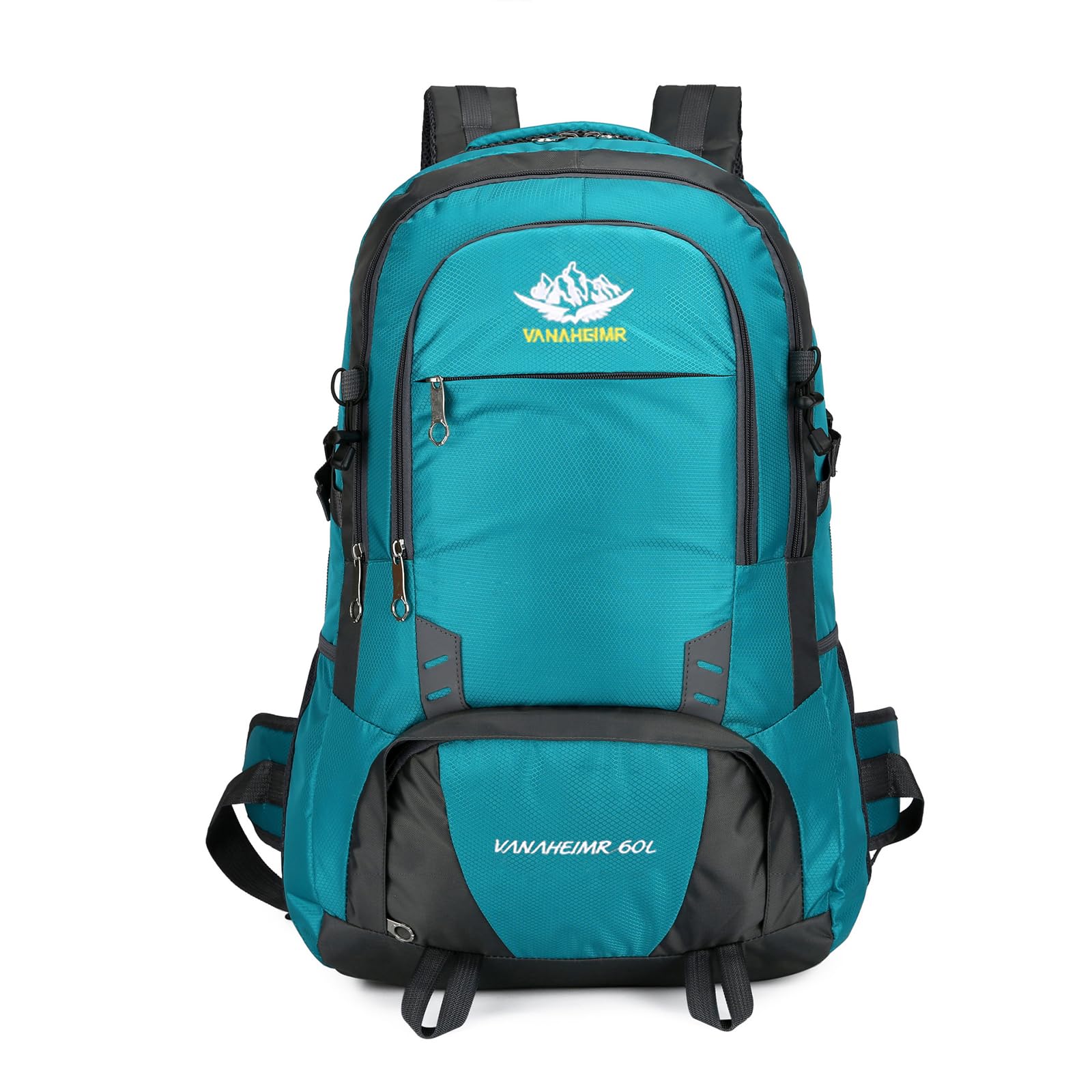 Zaino da Trekking 60L Zaino Impermeabile Zaini Hiking Backpack per Donna Uomo Campeggio Arrampicata Viaggio Sport Blu Lago