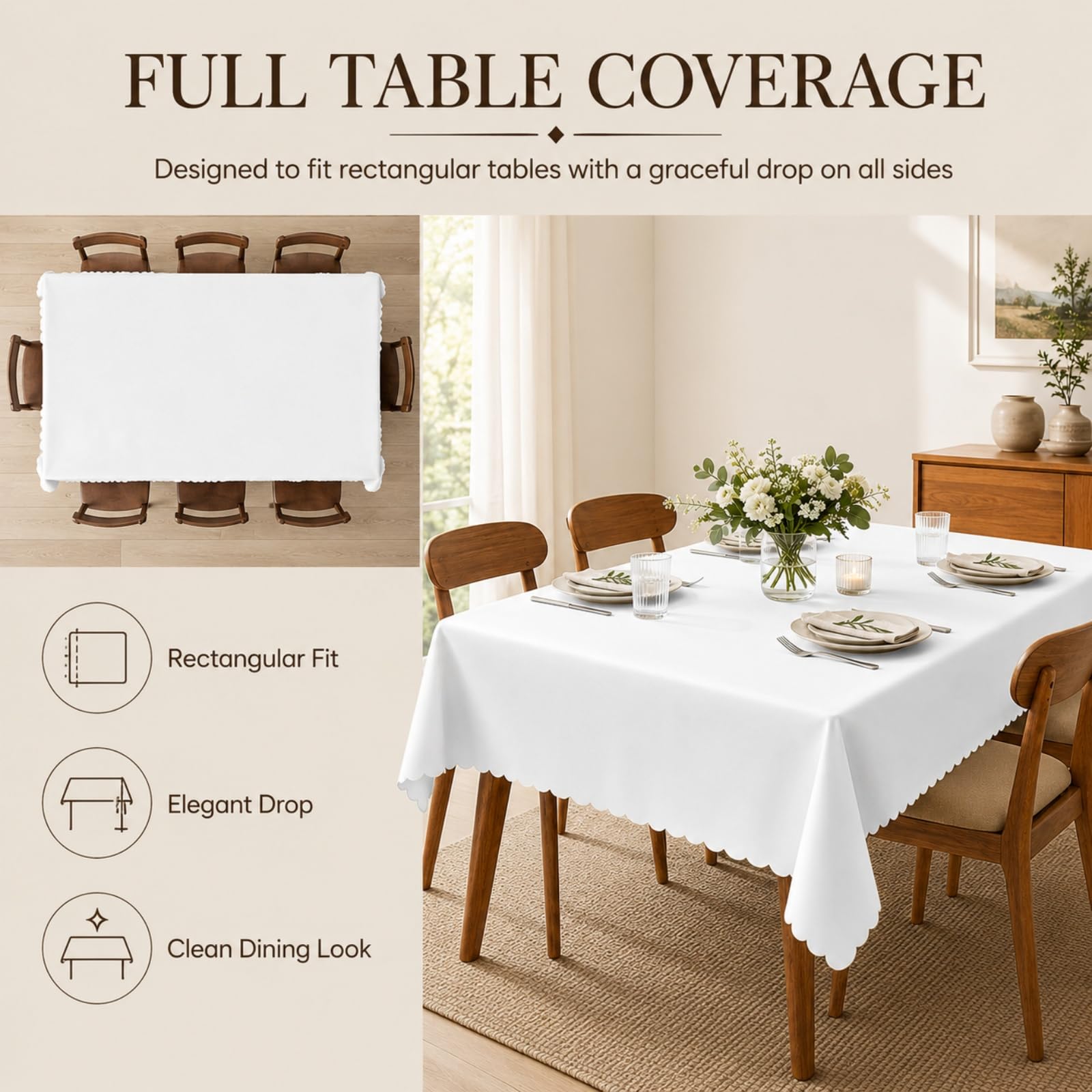 Fansu Mantel de Mesa Rectangular Lavable (Hoja de Monstera,90x200cm)