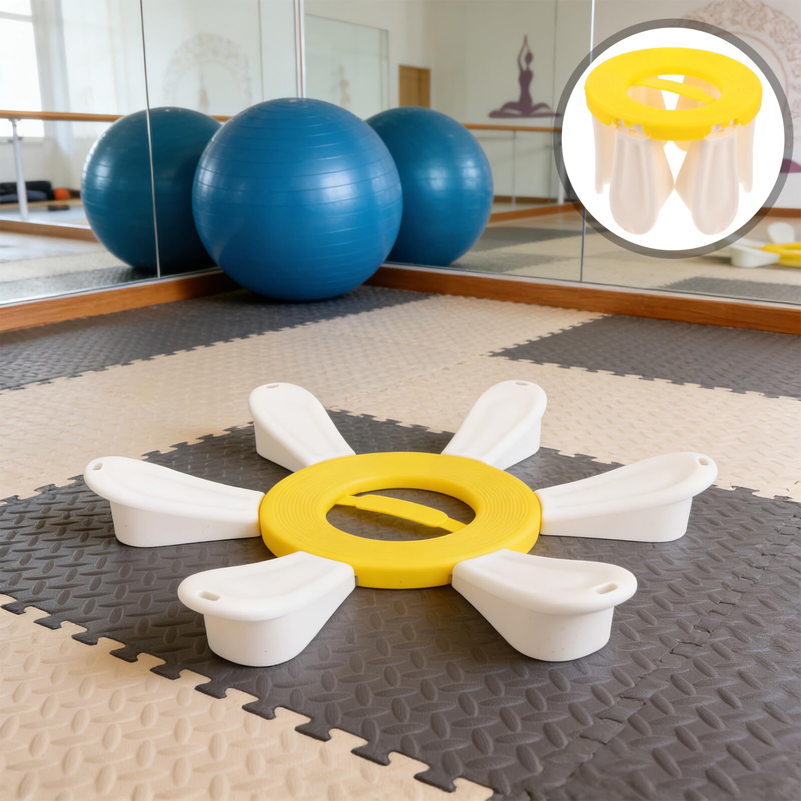 Veemoon Soporte para Pelota de Yoga Base Antideslizante de Plástico 49 Cm Anillo de Fijación Estable para Ejercicio Fitness en Casa Gimnasio