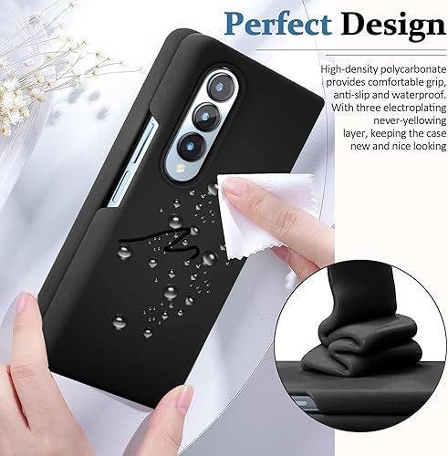 Miniatura 3 de Miimall Funda compatible con Samsung Galaxy Z Fold 5, parachoques de PC líquido sedoso, carcasa plegable ultrafina y ligera, funda protectora de