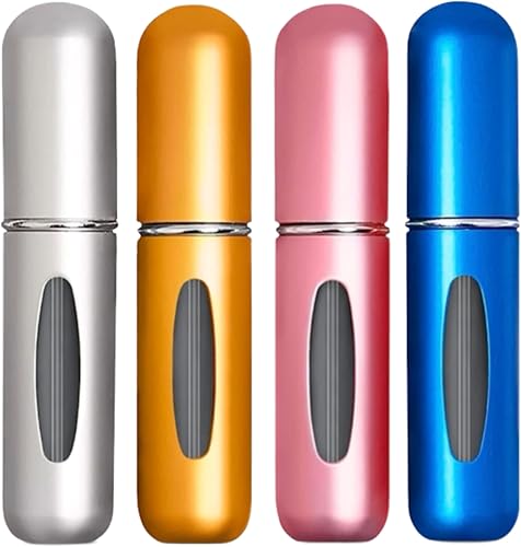 Mini botellas de spray recargables de perfume de viaje, atomizador, botella de perfume de viaje, recargable, artículos esenciales de viaje de