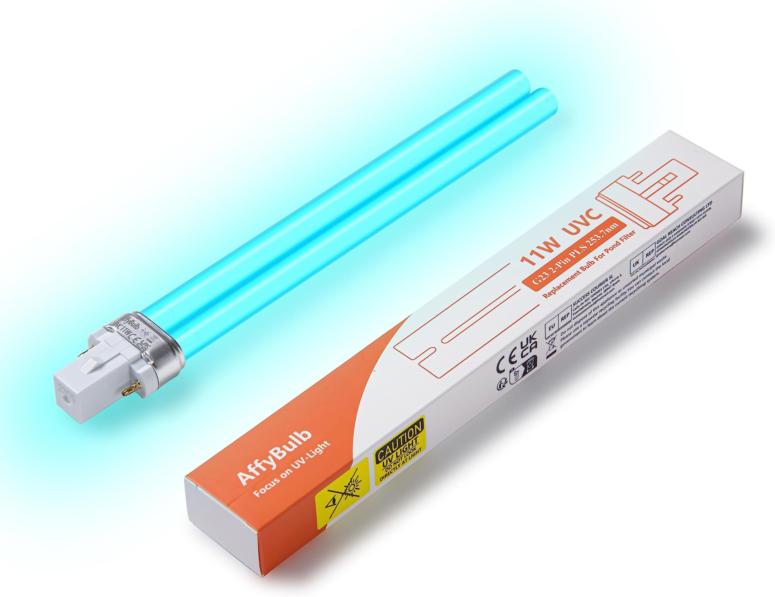 11W G23 PLS Replacement UV Bulb,for Pond UVC Filters Machine or Clarifiers