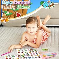 Vista 4 de Labeol Kits de arte de diamantes para niños y niñas de 6 a 8 a 10 a 12 años, fáciles de hacer tú mismo, creativas calcomanías de arte de diamantes