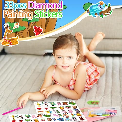 Miniatura 4 de Labeol Kits de arte de diamantes para niños y niñas de 6 a 8 a 10 a 12 años, fáciles de hacer tú mismo, creativas calcomanías de arte de diamantes