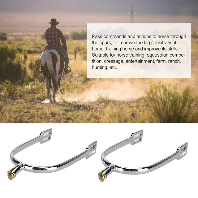 Foto 4 de 7 de Shanrya Espuelas de Caballo, Espuelas de Caballo Espuelas de Caballo de Montar de aleación de Zinc Estilo…