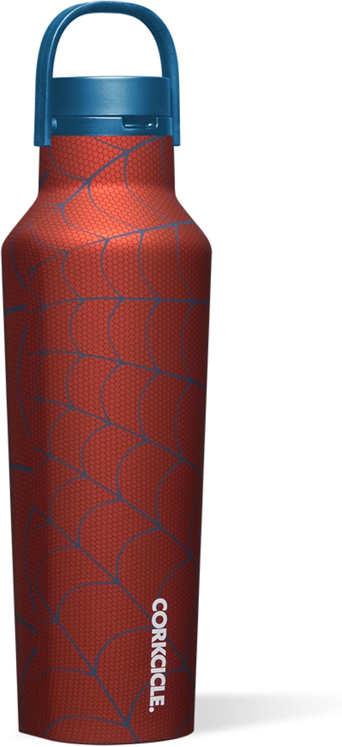 Corkcicle Sport Canteen - Beverages Cold 25 Hours - Triple Insulated Stainless Steel - Screw-On Lid - Reusable Bottle - Summer Drinkware Gift - Keeps Drinks Ice Cold - 20 oz - Spider-Man