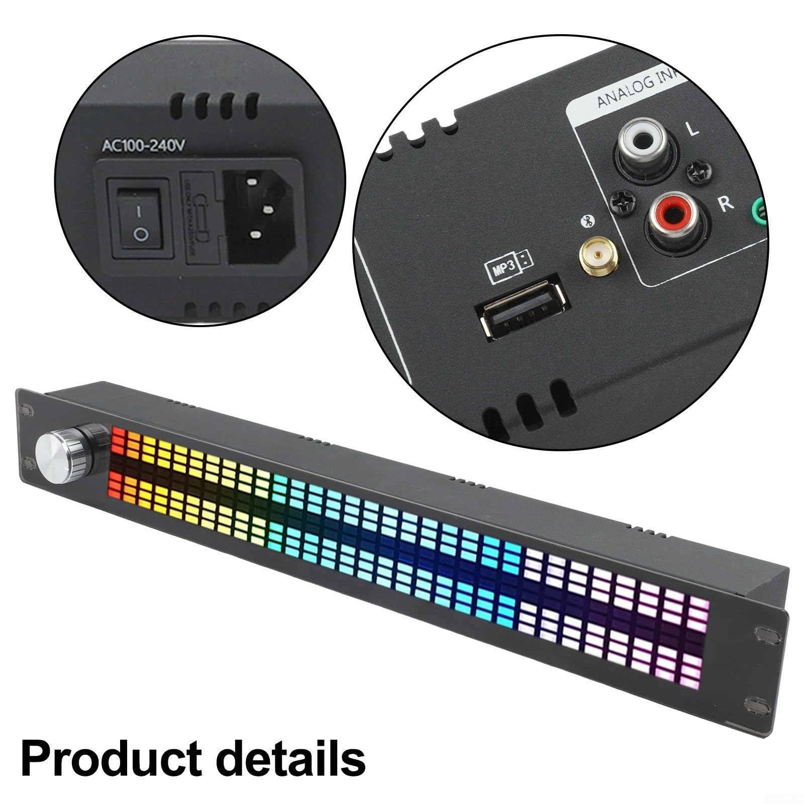 Equalizzatore digitale a 15 bande con display spettro musicale a 31 bande, doppio canale per processore audio DSP per palcoscenico KTV Bar, telecomando, nero