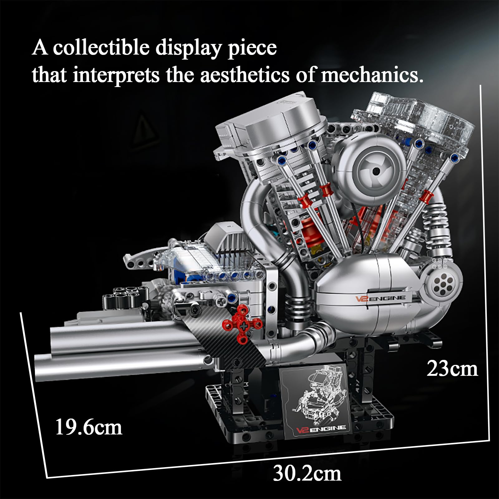 muuchuu Kit de Construction Technique V2 avec Moteur, Lumière, Son, Brume, Moteurs, Ensemble de Briques Fonctionnelles pour Moto, pour Adultes, DIY, Loisirs, Jouet STEM, Modèle, Cadeau pour Enfants et