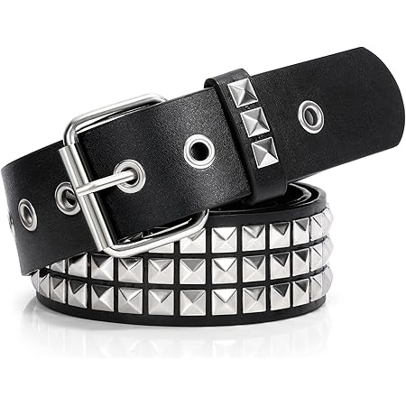 Breiter Leder Schwarzer Nietengürtel Steampunk Biker Goth