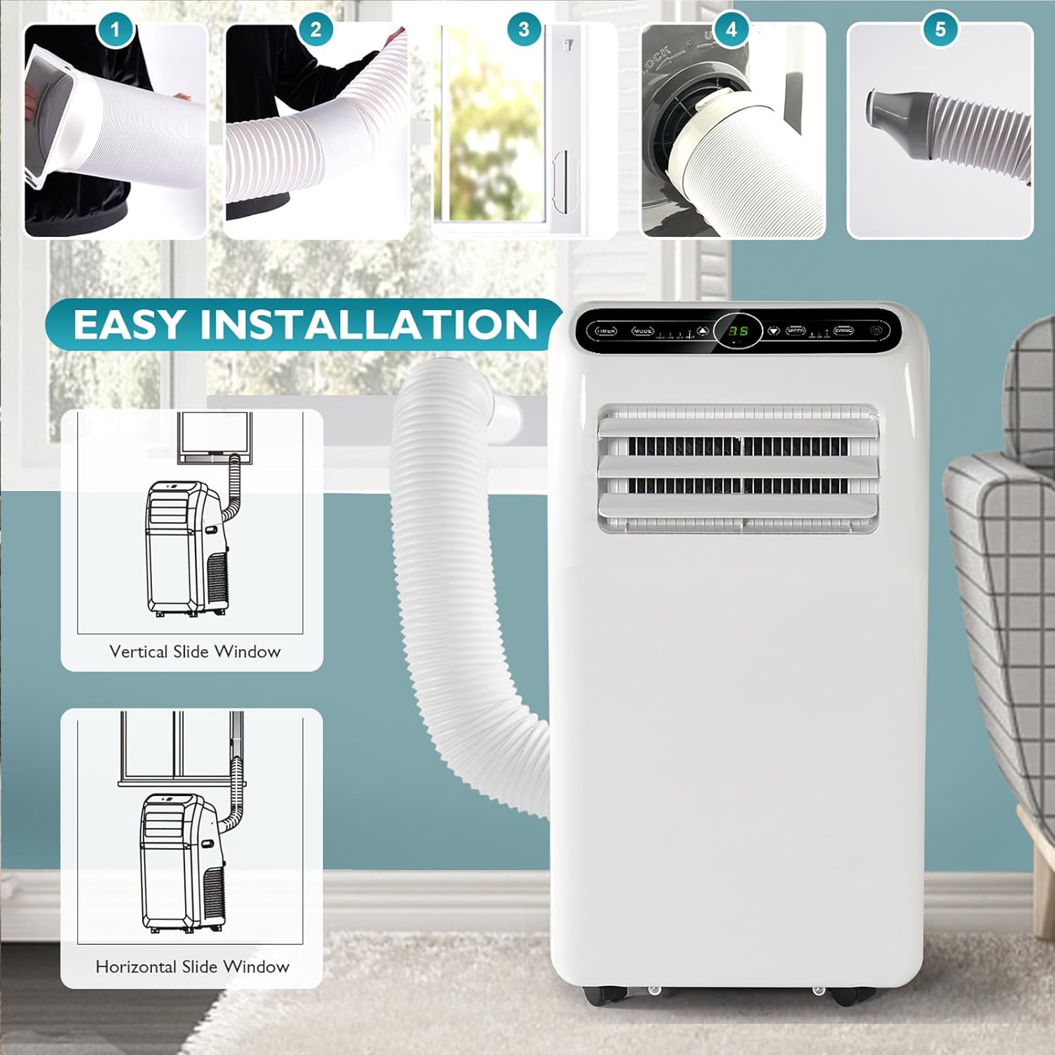 Steps for easy installation of Aoxun Portable AC window kit