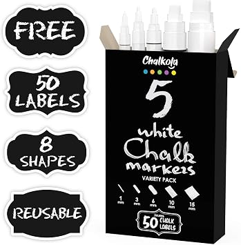 Chalkola Basic Art Bundle - 21 Markers + 5 White Variety