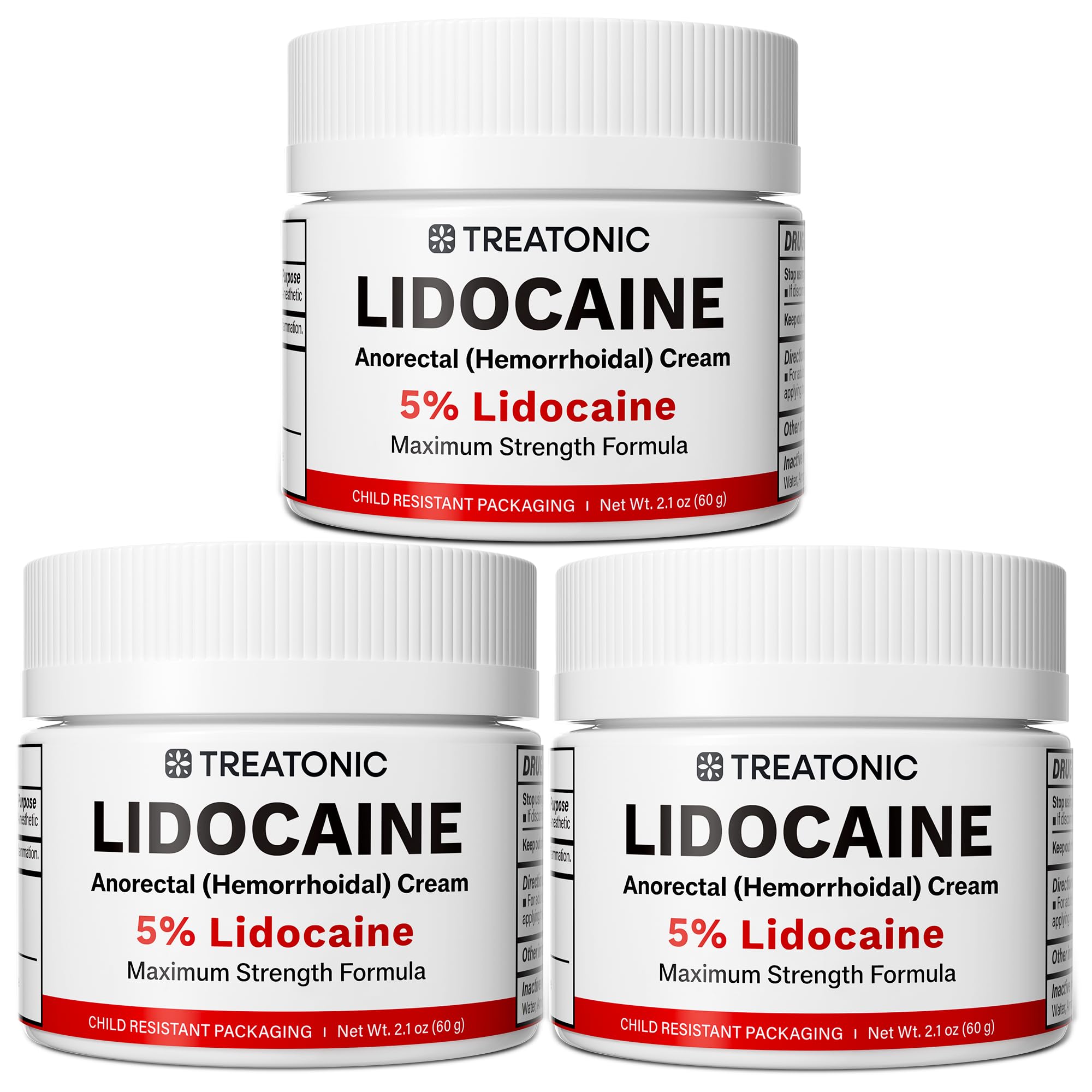 Treatonic 5% Lidocaine Numbing Cream: Lidocaine Cream Maximum Strength for Pain Relief, Itching, Burning, Soreness, Hemorrhoid Treatment - Fast Acting & Long Lasting Numbing - 2.1 oz — Amazon image 14