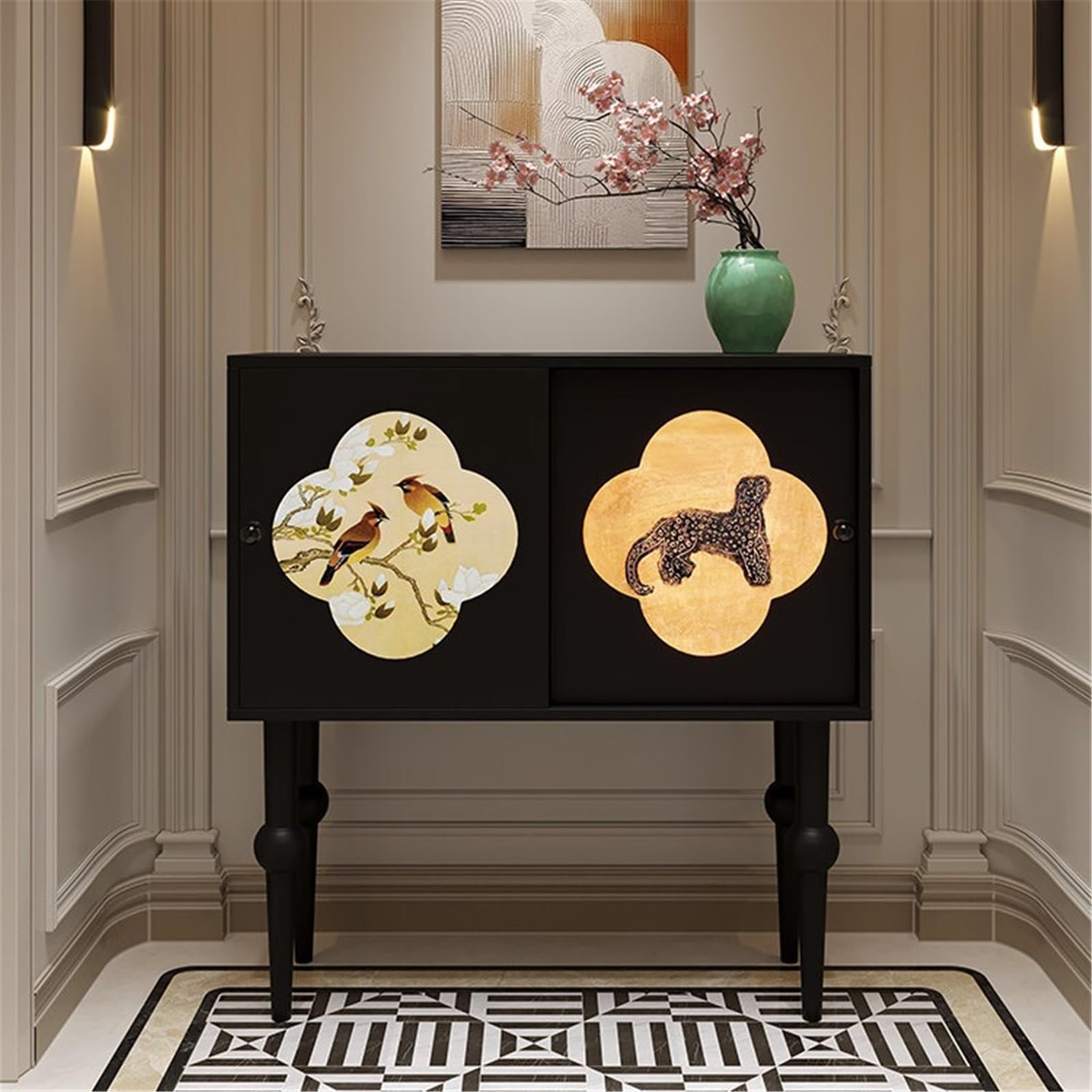 Kompaktowy stół ekspozycyjny Smalle Haltafel in Retrostijl Met Drie Kastdeuren Geschikt Als Wanddecoratie in de Hal 120 cm
