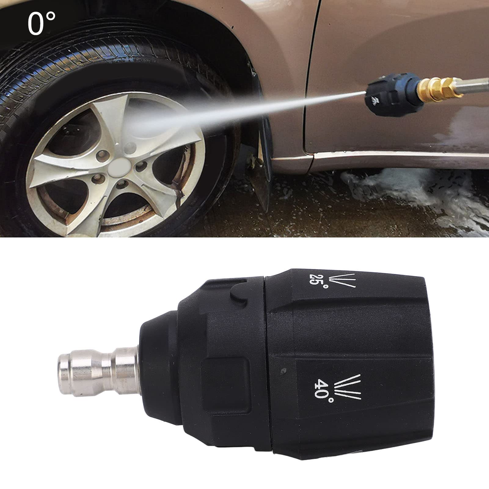 Ugello per Idropulitrice 5 in 1 Testina di Spruzzo Multirotante Regolabile a 360 Gradi Punta Connettore Rapido 1/4 di Pollice per Spruzzi D'acqua, Attrezzature Agricole