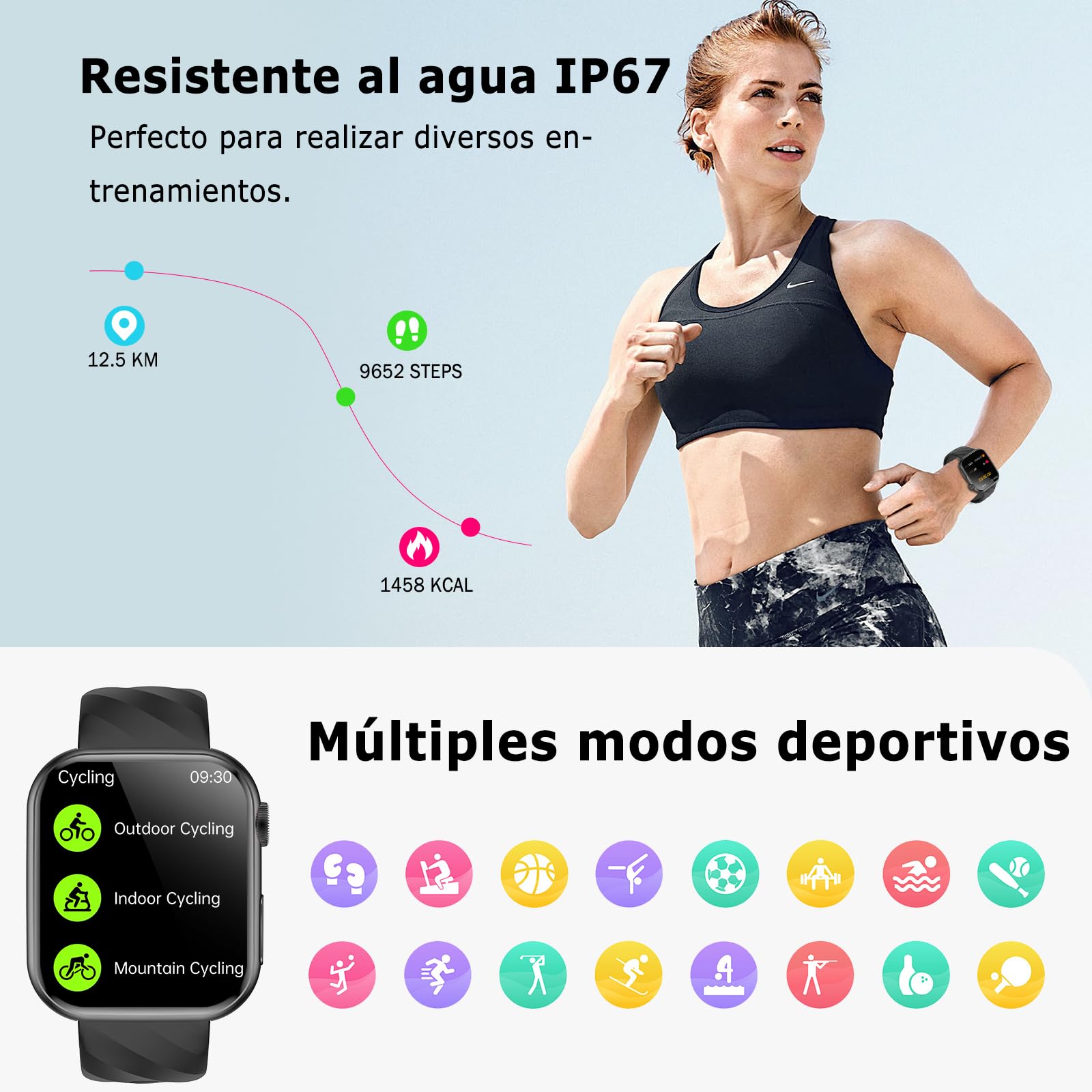 Marsyu Reloj Inteligente con ECG+HRV, Presión Arterial, Sueño, Hombre Mujer | 1,97" AMOLED Reloj Salud con Composición Corporal, Microchequeo, 24H Pulsómetro, SpO2, IMC, Temperatura, Ciclo Menstrual, SOS