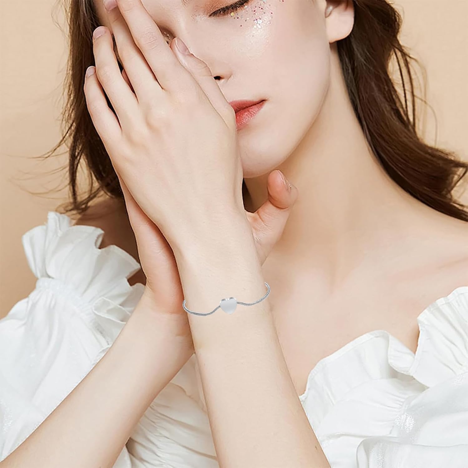 zeqingjw Heart Cremation Bracelet for Ashes Urn Jewelry for Women Stainless Steel Adjustable Memorial Bangle Loved Ones Funeral Keepsake Gift - Image 6