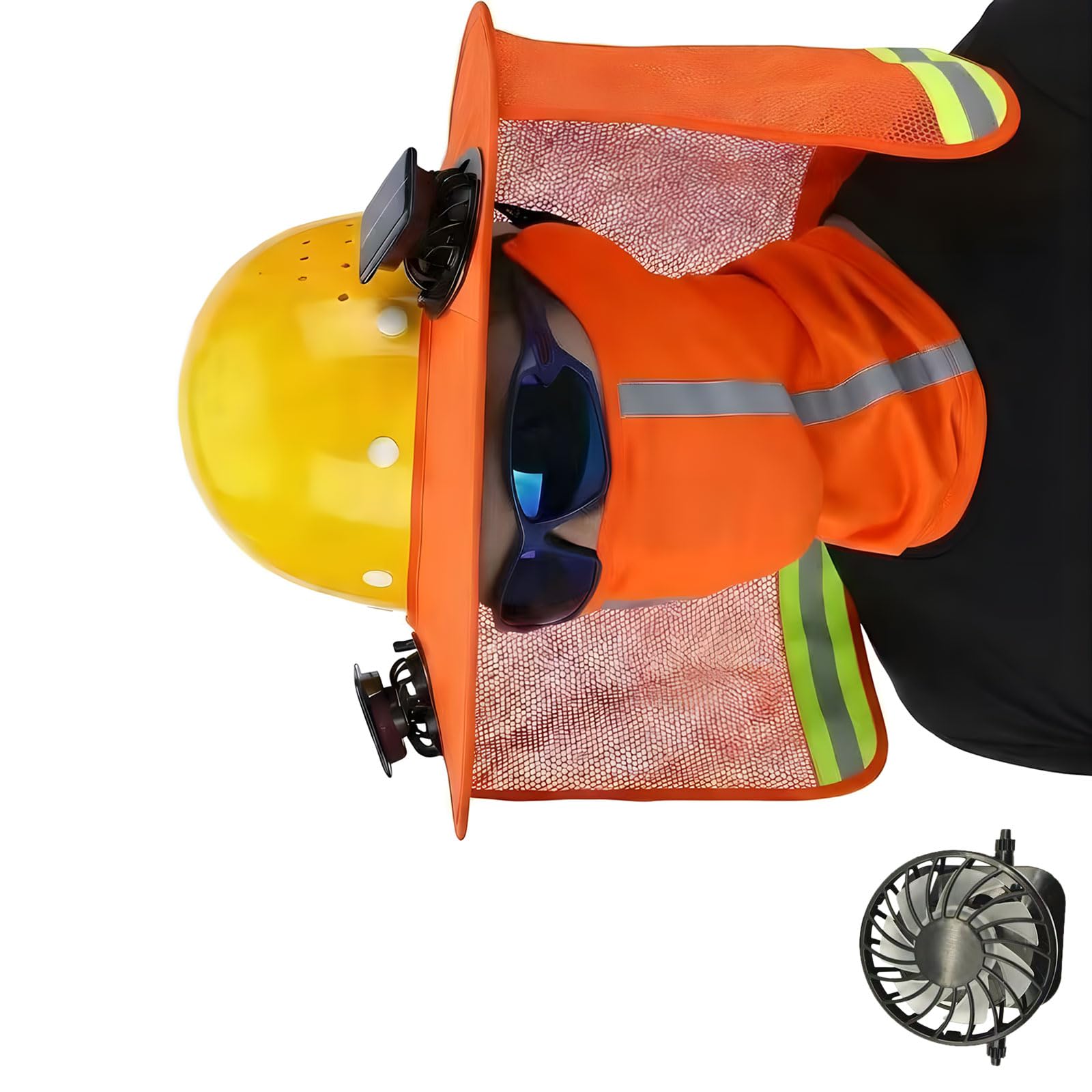 Tsophreniq Multi Purpose Outdoor Work Cap with Double Energy Source Air Circulators and Cooling Neck Cover Reflective Construction Hat