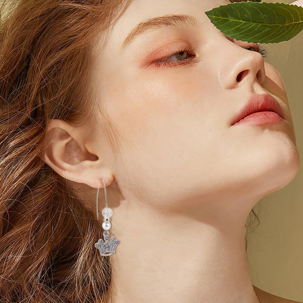 1 Box 40Pcs Drop Earring Hooks Stainless Steel Earring Wires Silver Long Marquise V Shaped Hook Earring Findings with Ear Nuts and Loop Dangle Earring Wires for Jewelry Making Supplies DIY - Image 5