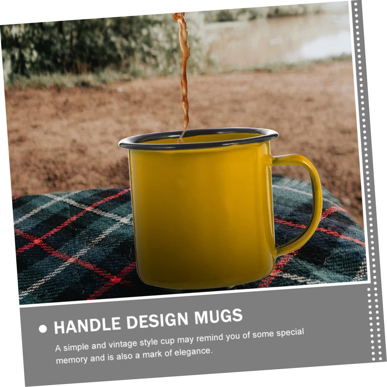 TOPBATHY 6 Piezas Taza de esmalte vaso de cafe vaso de esmalte taza de café Tazas de cafe tazas de café con tapas almacenamiento de jugo tazas vajilla de antiguo Chino