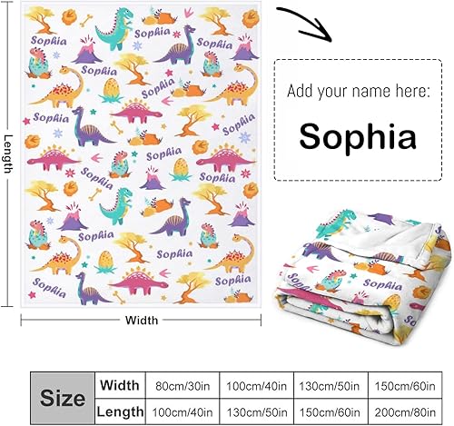 Miniatura 101 de Artsadd Personalized Baby Blanket for Boys Girls with Name, Custom Baby Name Blanket with Unicorn Pattern Customized Name Receiving Swaddle Throw